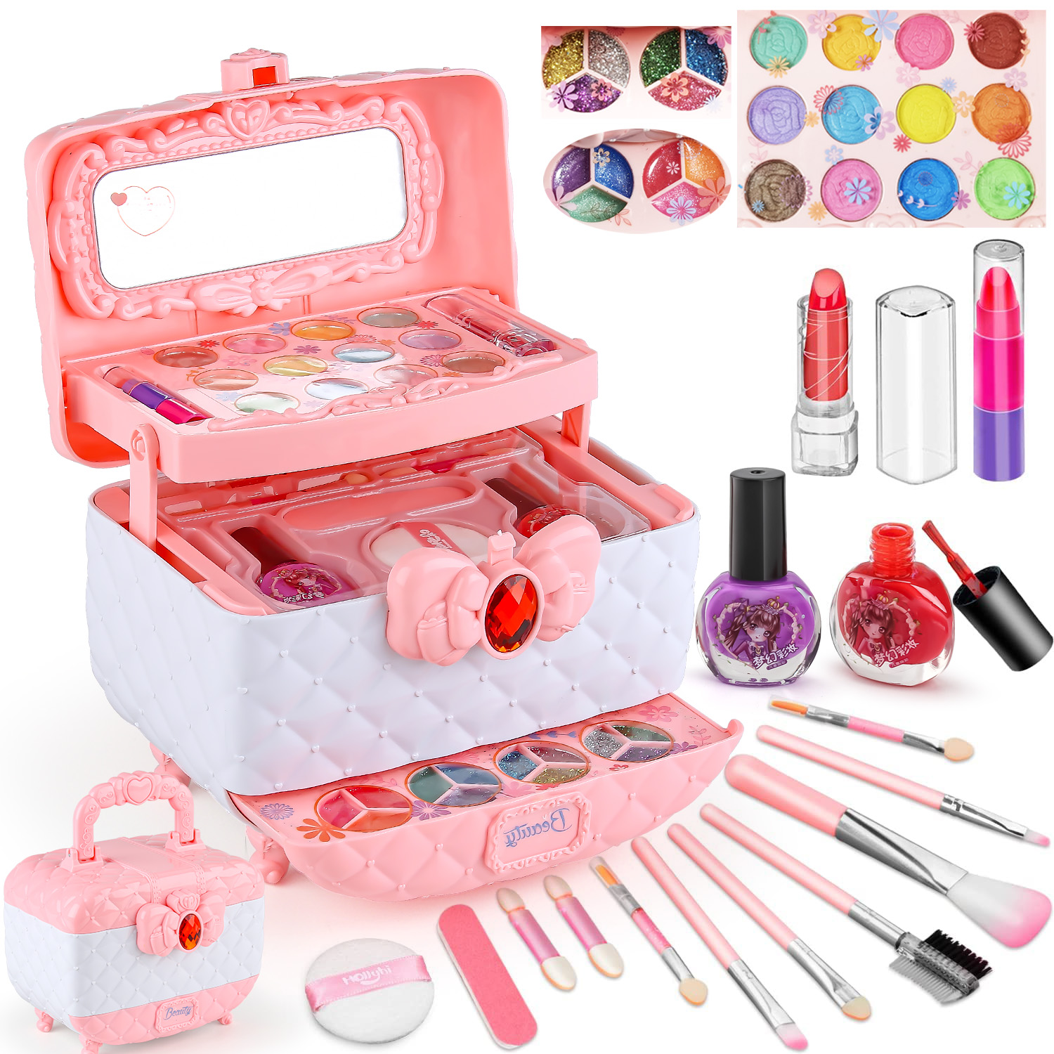 Beauty Makeup Set For Kids - Kids Makeup Toy Kit for Girls,