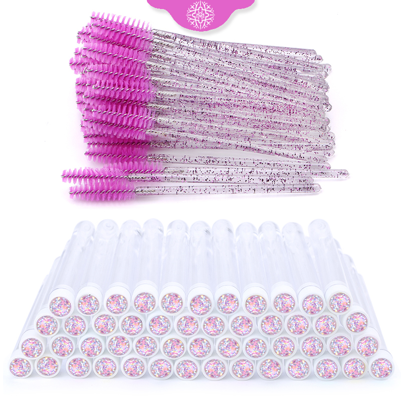 Beauty Makeup Background - 50/100pcs Diamond Eyebrow Brush Tube Disposable