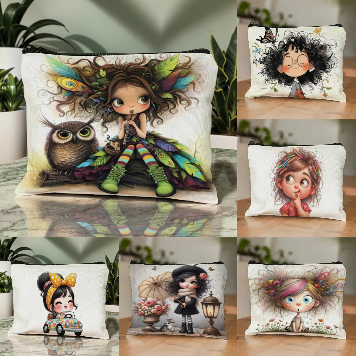 Beauty Bag Makeup - Cartoon Girl Makeup Bag Zippered Toiletry