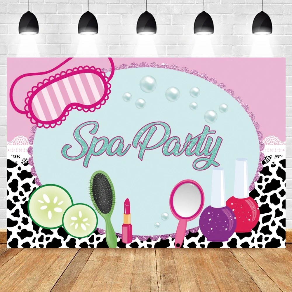 Spa Party Themed Backdrop for  – обзор и цена Beauty Makeup Girl Photo