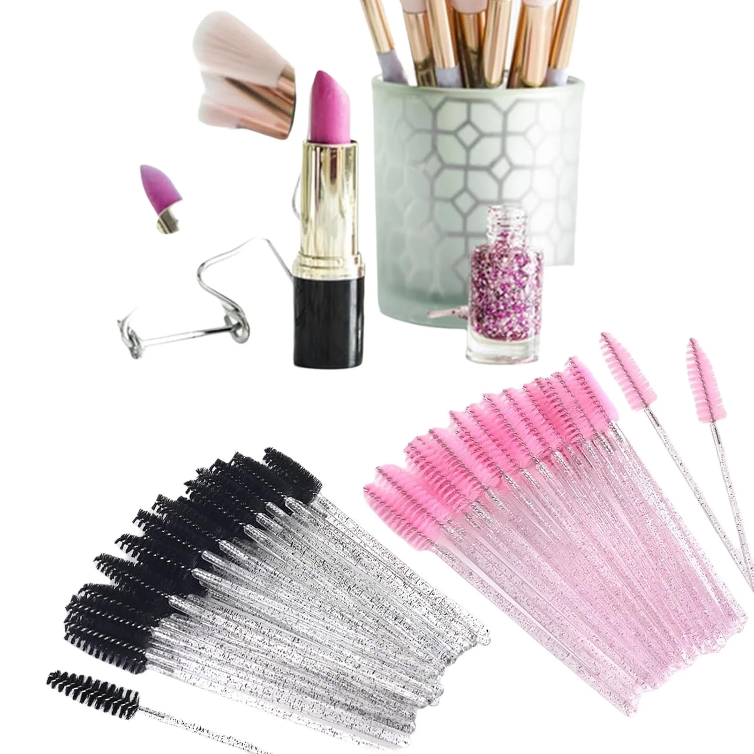 500pcs Eyelash Brushes Wands f – обзор и цена Beauty Makeup Background