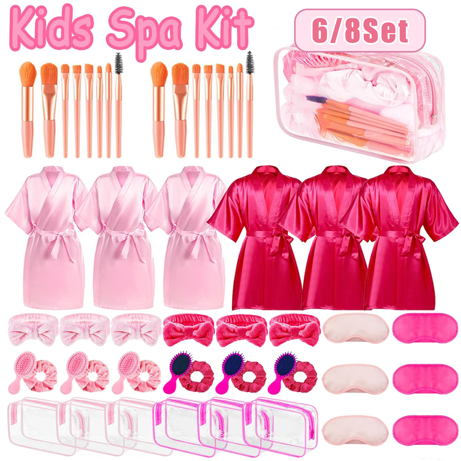 6-8Set Spa Party Robes for Gir – обзор и цена Beauty Makeup Kids