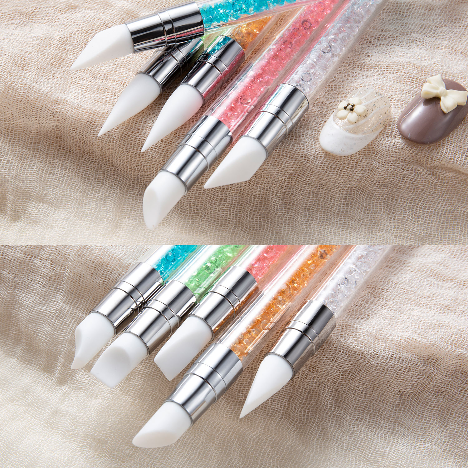 5PCS Double Head Silicone Nail – обзор и цена Blush Brush Kabuki