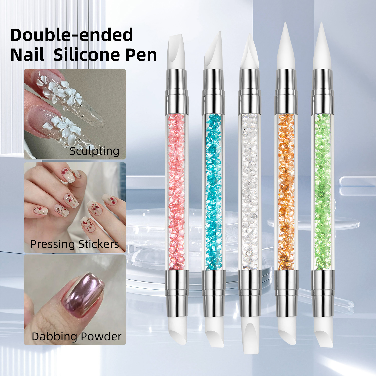 5PCS Double Head Silicone Nail – обзор и цена Blush Brush Kabuki