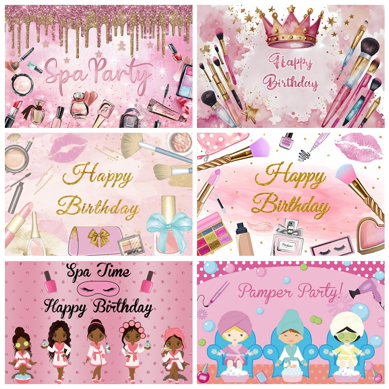 Spa Party Themed Backdrop for  – обзор и цена Beauty Makeup Girl Photo