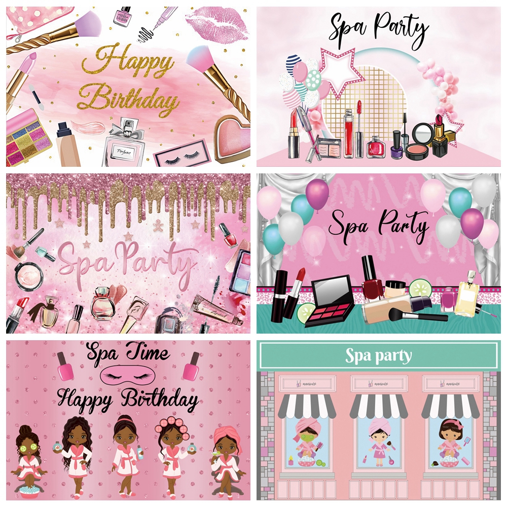 Spa Party Backdrop Pamper Prin – обзор и цена Beauty Makeup Girl Photo