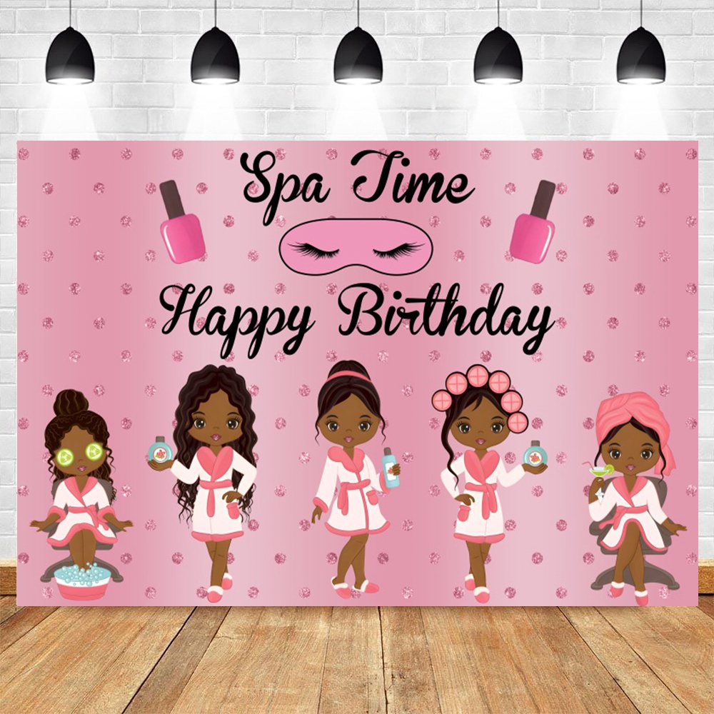 Spa Party Backdrop Pamper Prin – обзор и цена Beauty Makeup Girl Photo