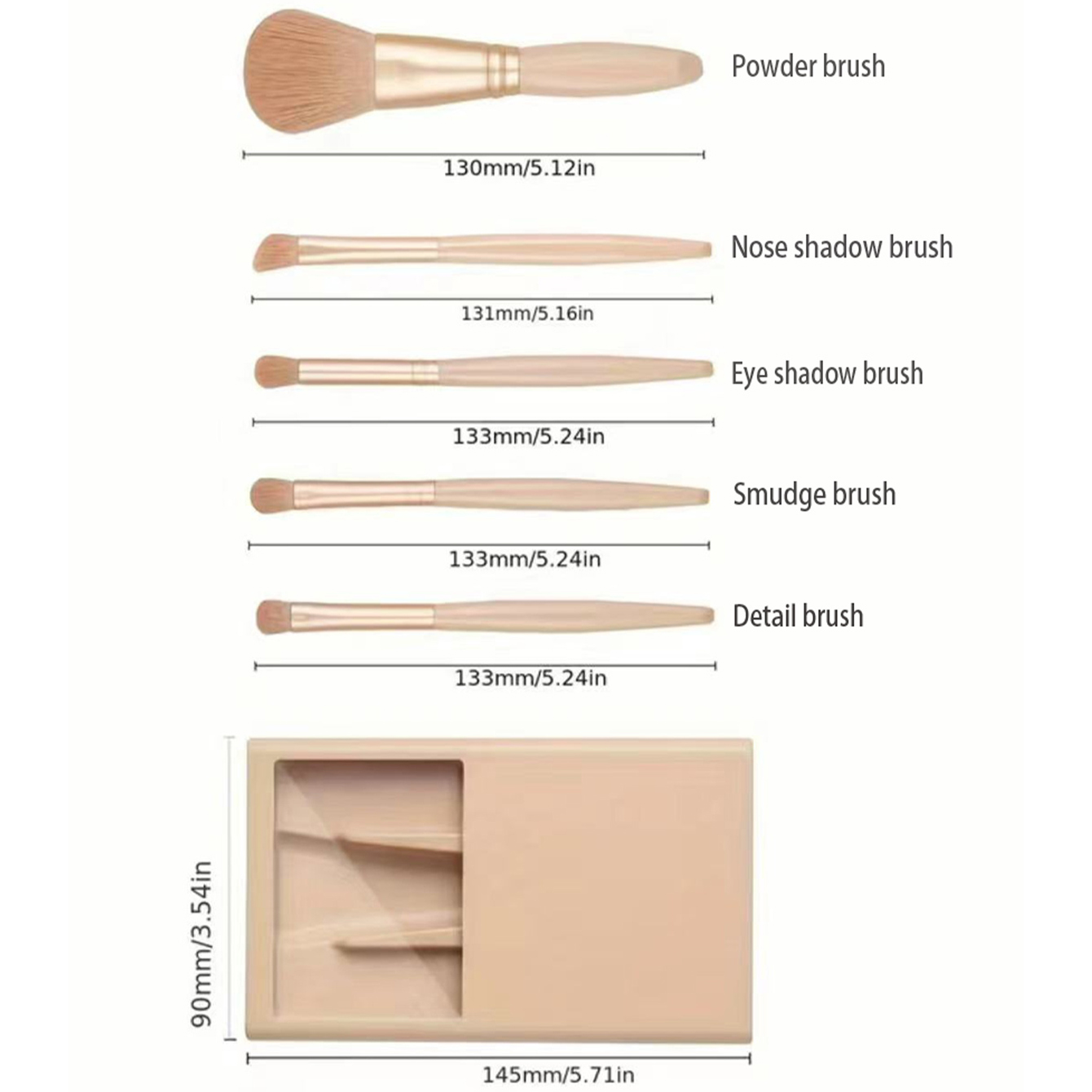 5pcs Cosmetic Brush Kit With M – обзор и цена Beauty Makeup Background