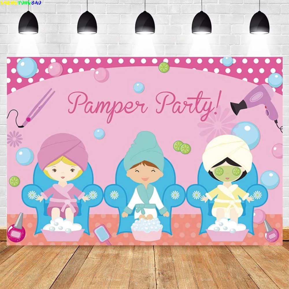 Spa Party Themed Backdrop for  – обзор и цена Beauty Makeup Girl Photo