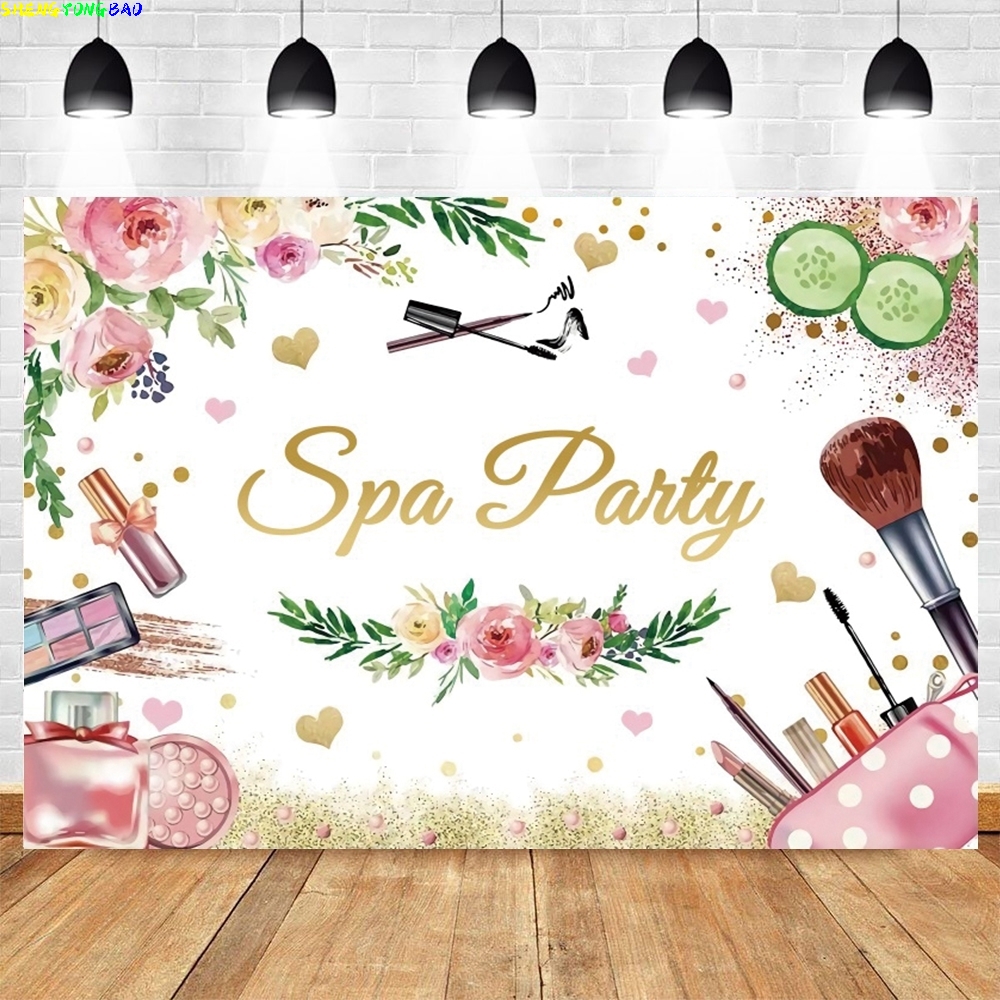 Spa Party Themed Backdrop for  – обзор и цена Beauty Makeup Girl Photo