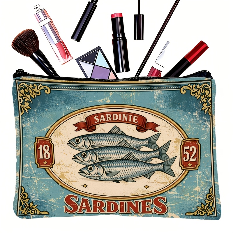 Retro Sardine Print Makeup Bag – обзор и цена Beauty Works Makeup